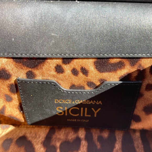 DOLCE & GABBANA Sicily Leopard Roses Pony-hair Bag  W Sequin Embroidery - Picture 10 of 15